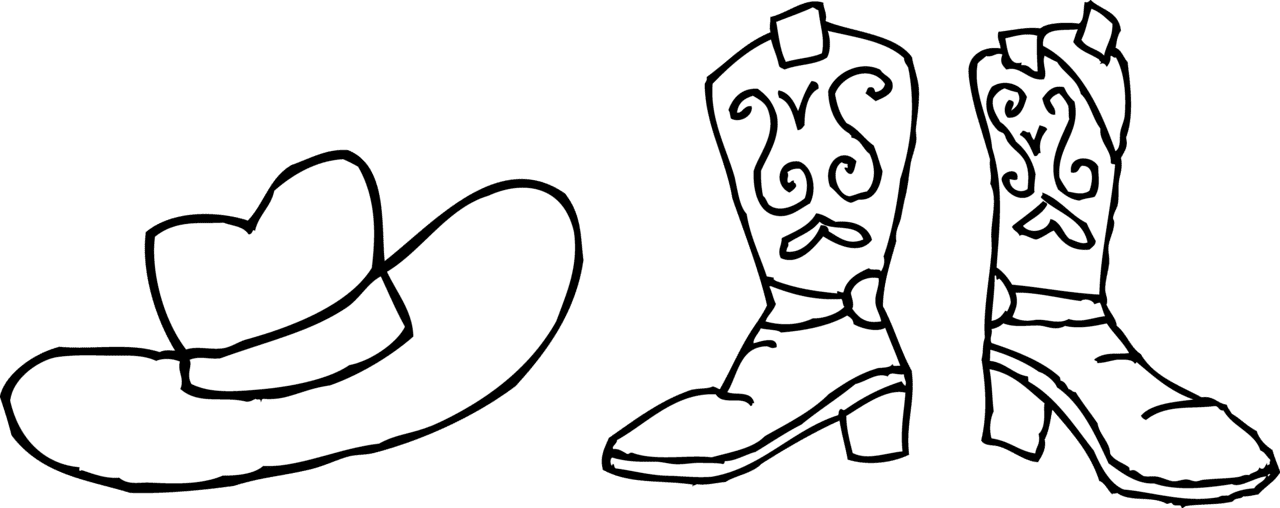 Western boots cowboy boot drawing easy clipart background