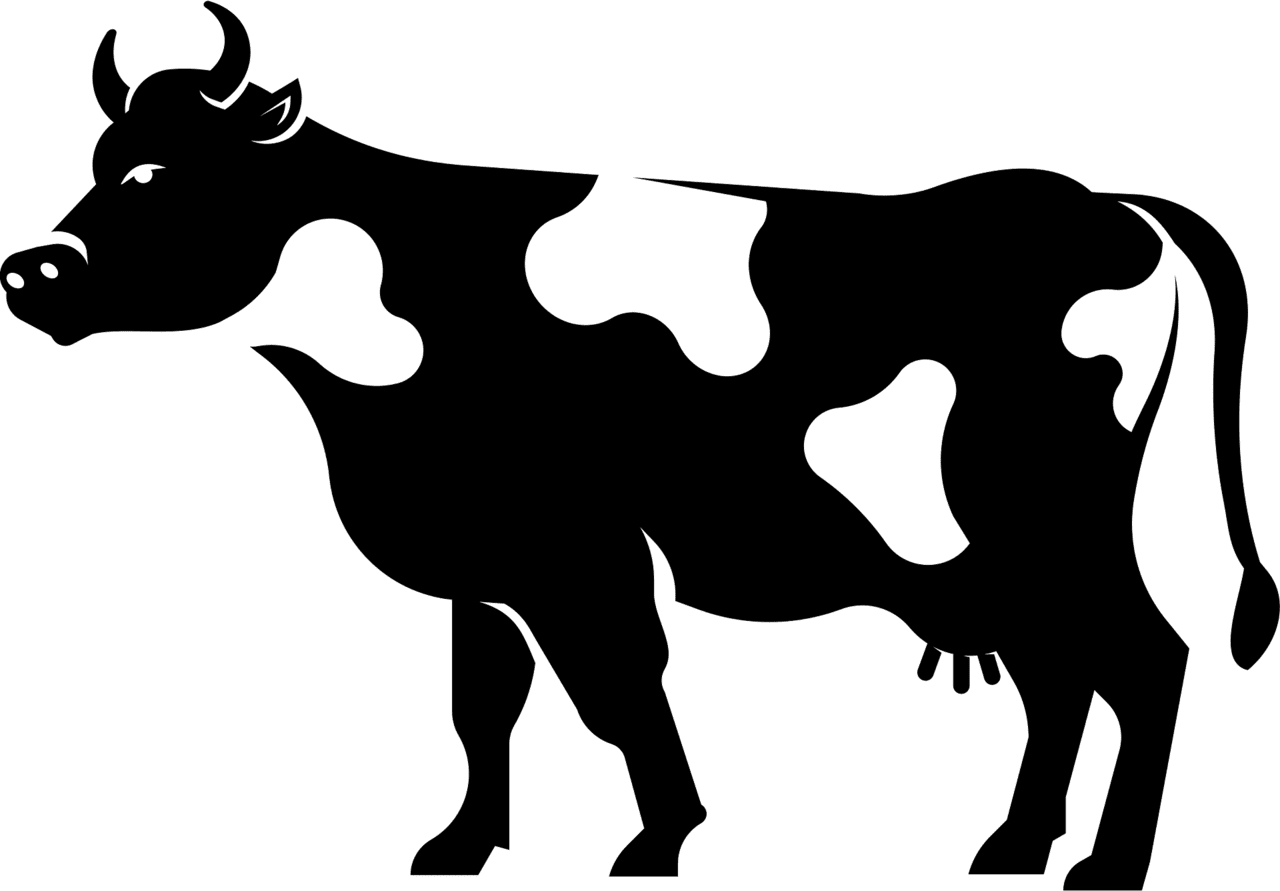 Cow cattle silhouette vector clipart images