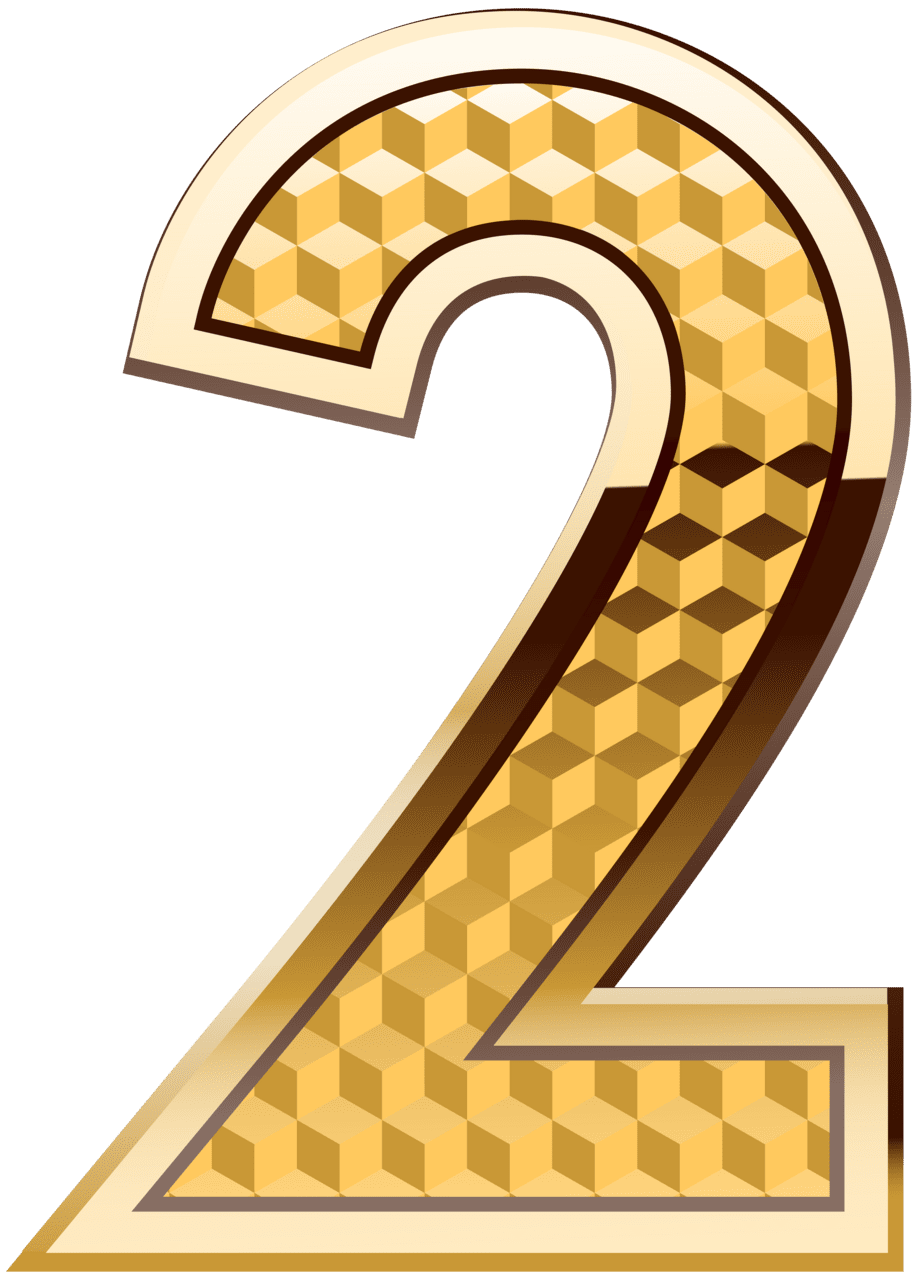 Artistic numbers gold number two clipart image high quality images and