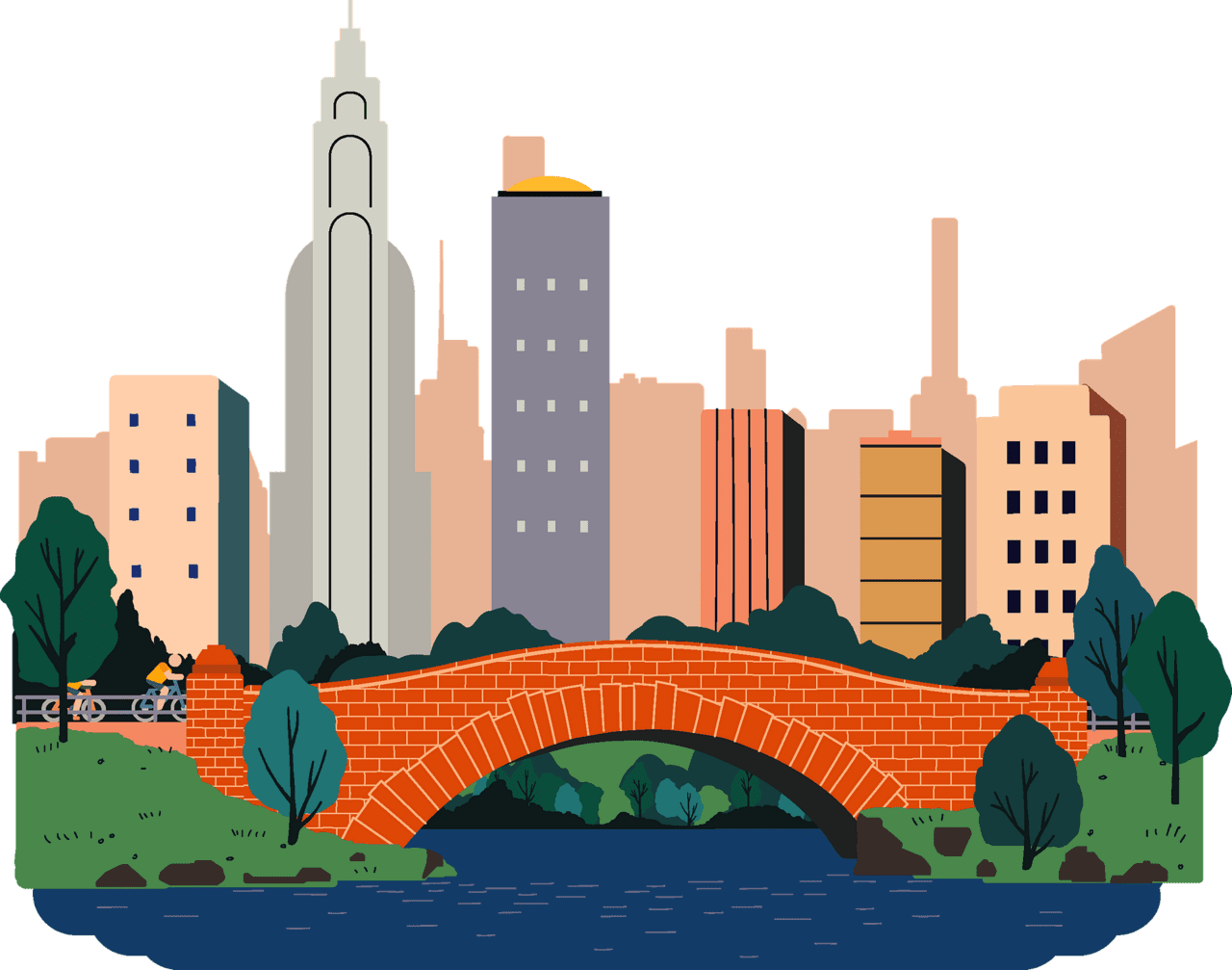 At the park central vector clipart images