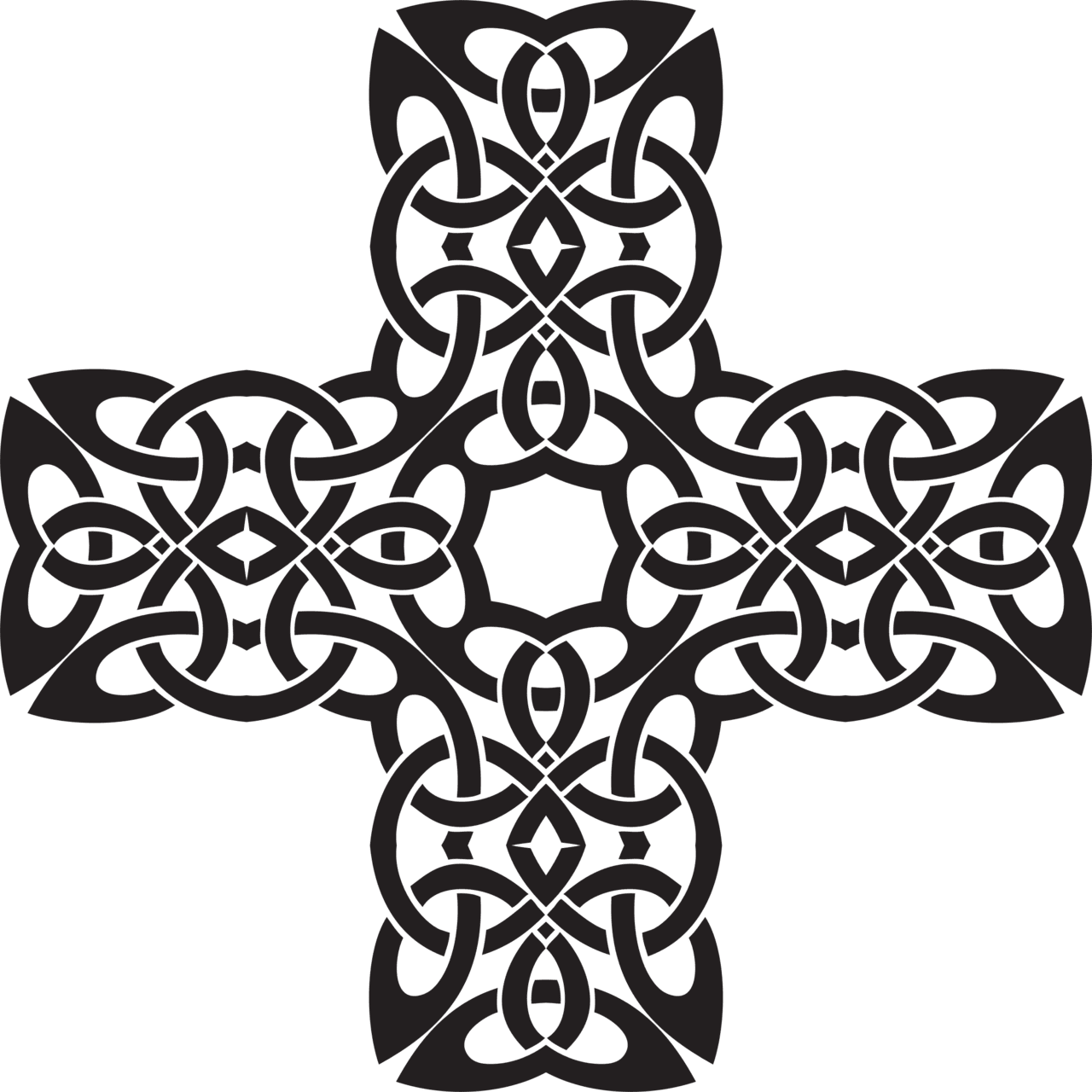 Cross black and white celtic knot clipart image