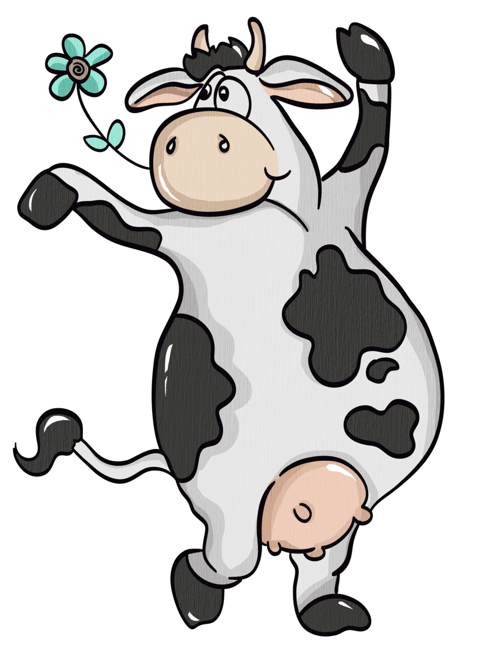 Cow black and white page clipart free