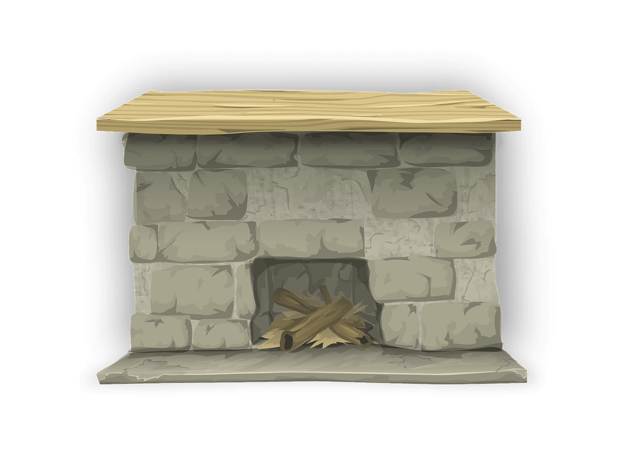 Fireplace brick stone vector graphic clipart