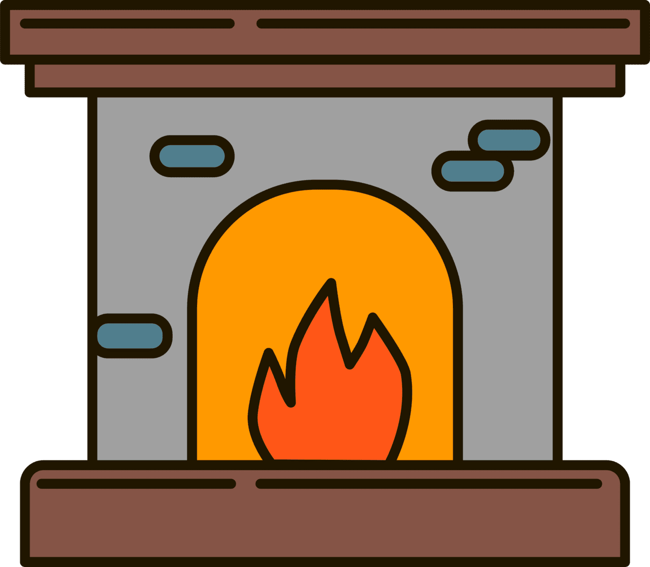 Fireplace vector clipart images 7