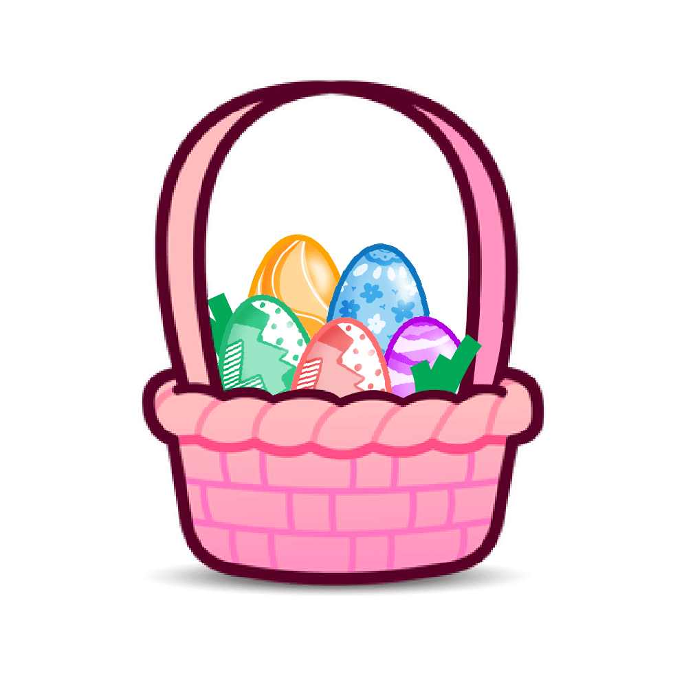 Easter basket tradition bunny celebration spring clipart background