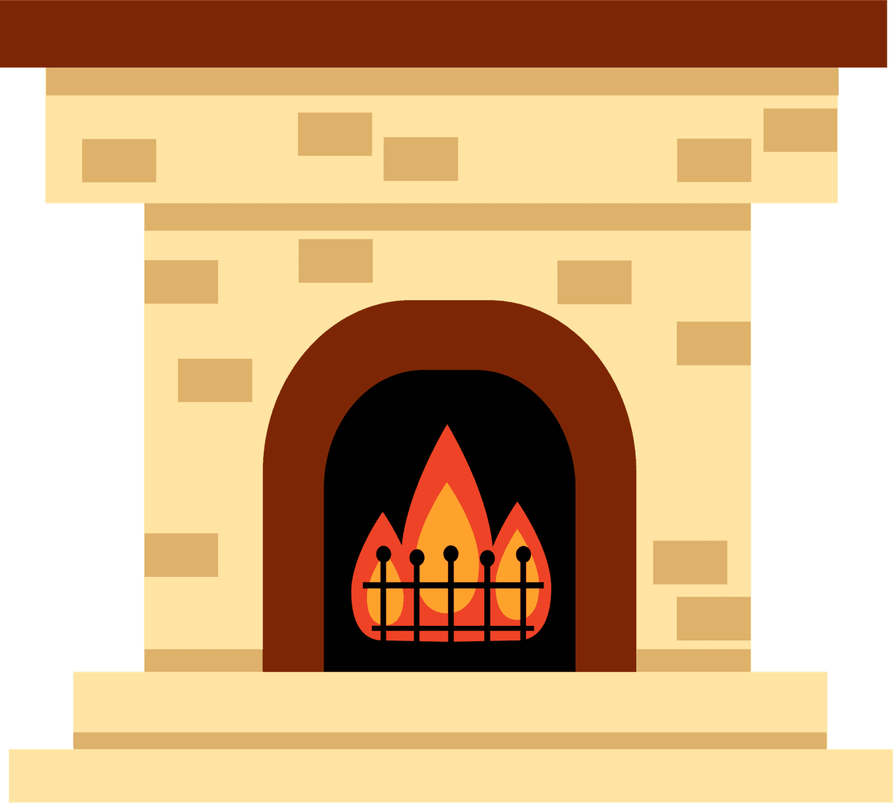 Fireplace vector clipart images 4