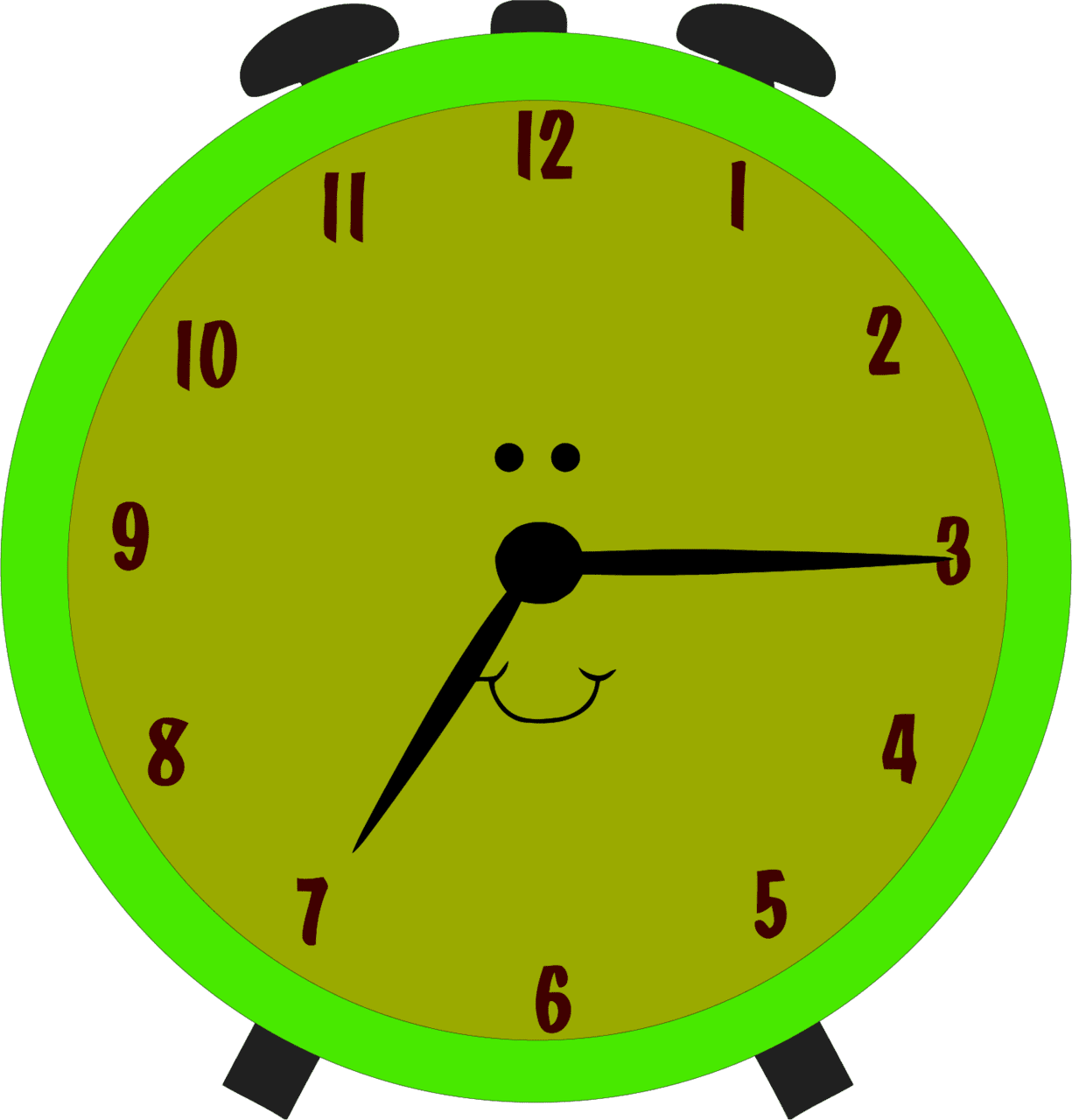 Alarm clock smiling face clipart logo