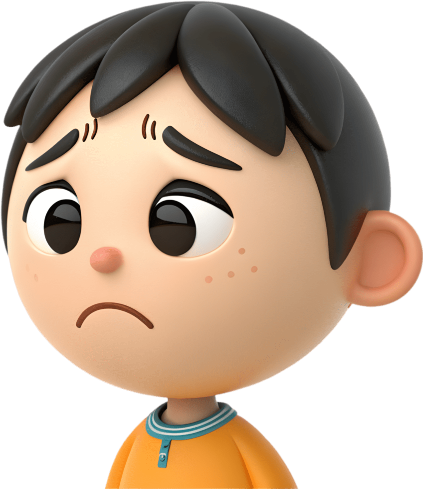 Animated boy featuring exaggerated emotions for expressive clipart clip art