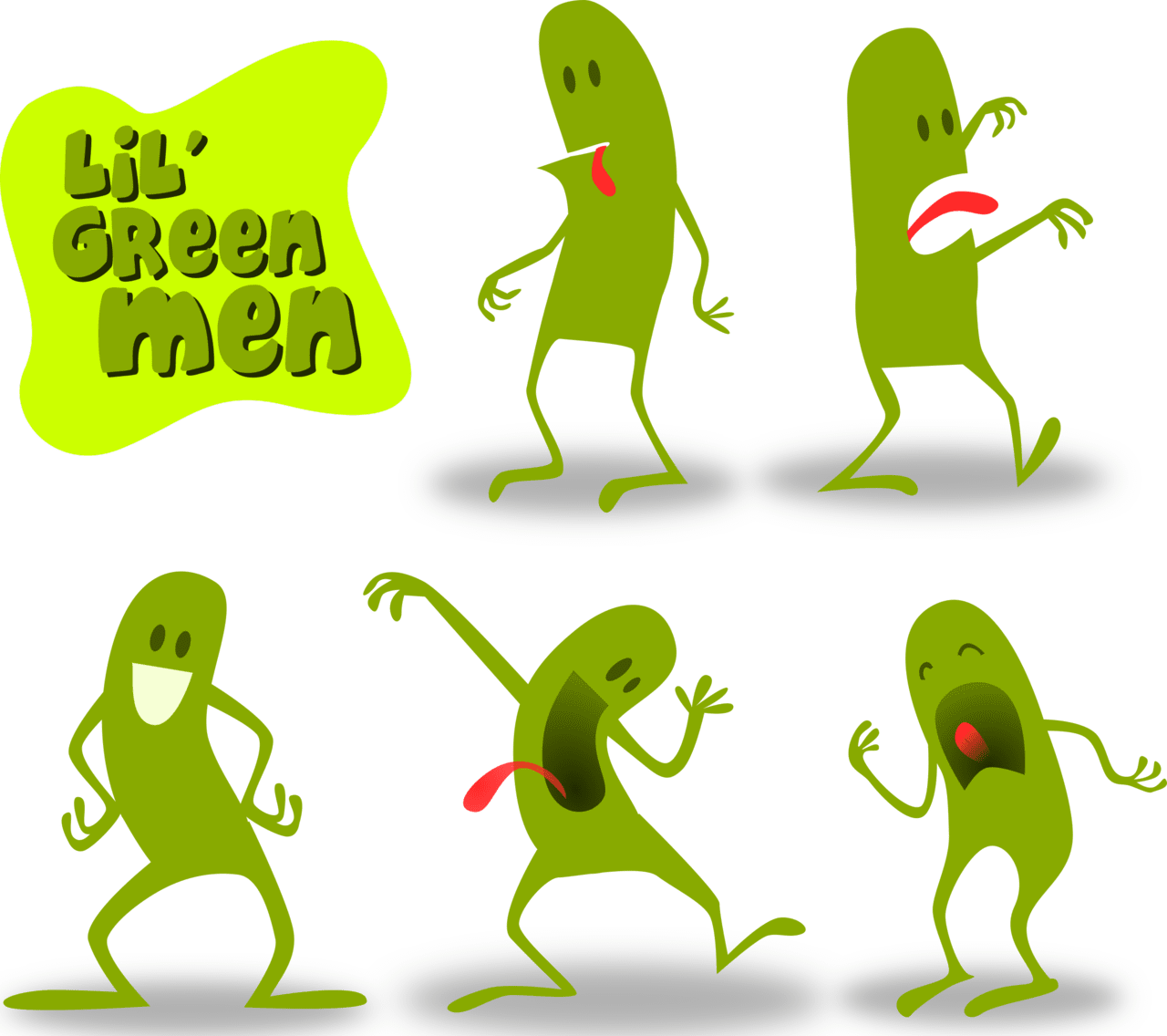 Bacteria lil green men clipart image