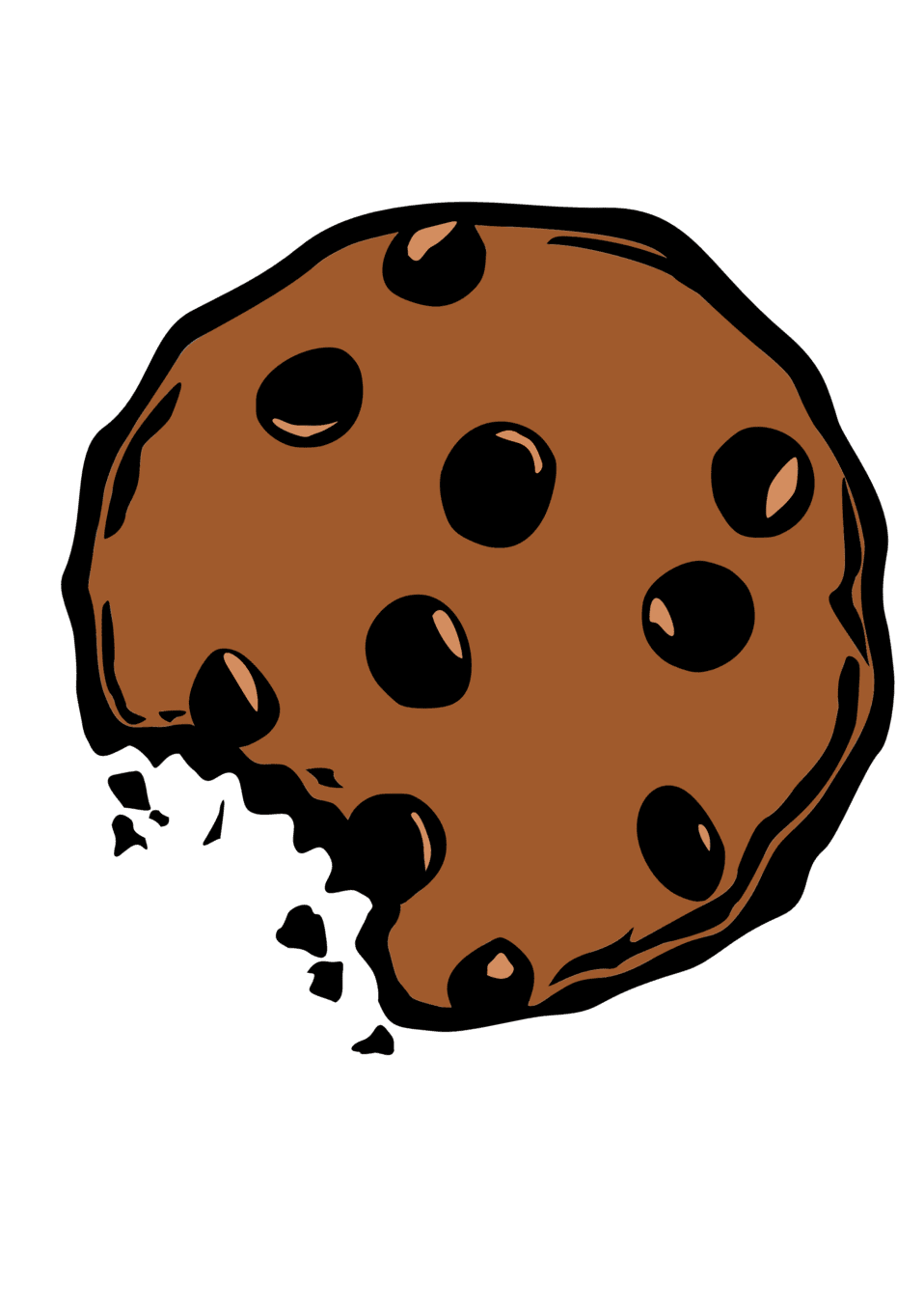 Chocolate chip cookie clipart image id