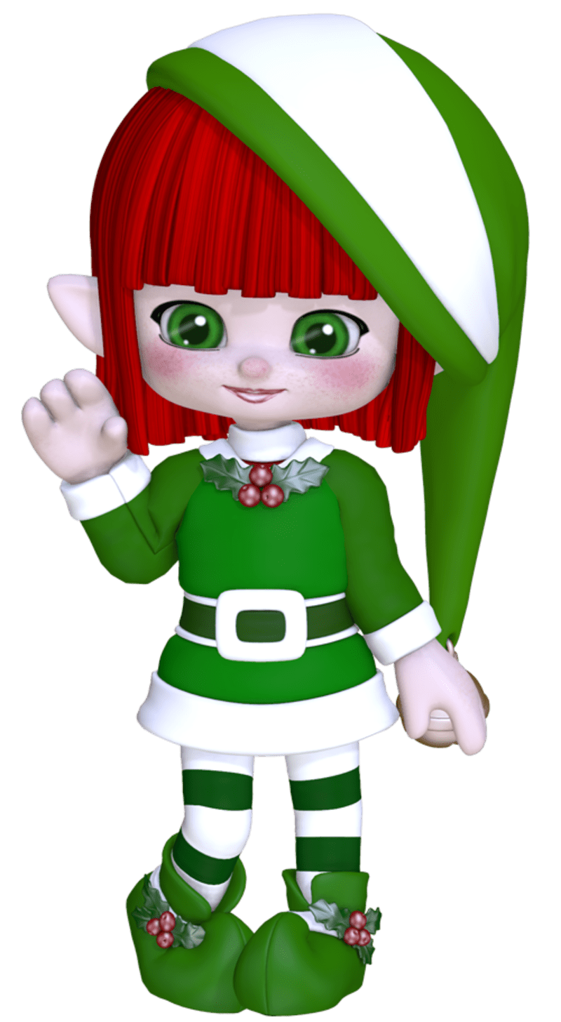 Christmas elf pin page clipart transparent