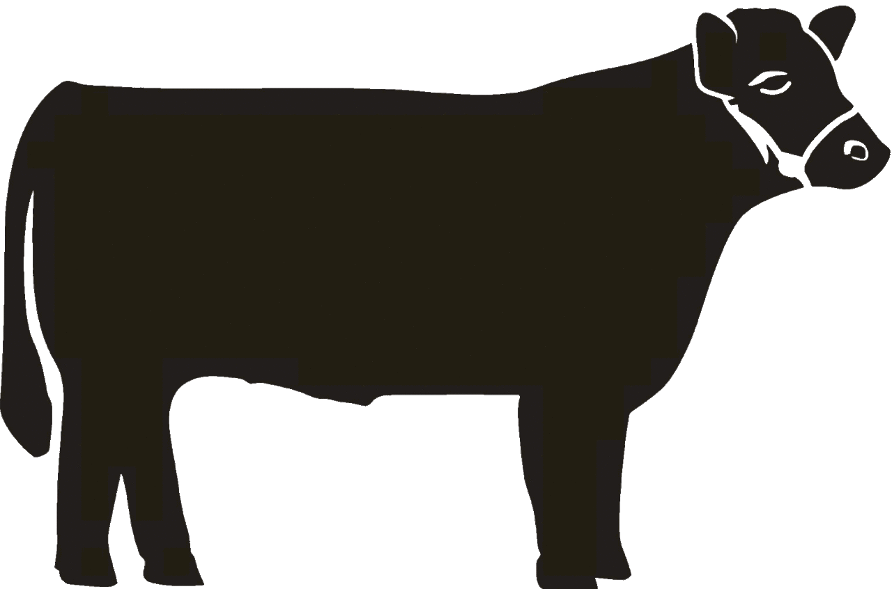 Cow silhouette show cattle beef live draw clipart image