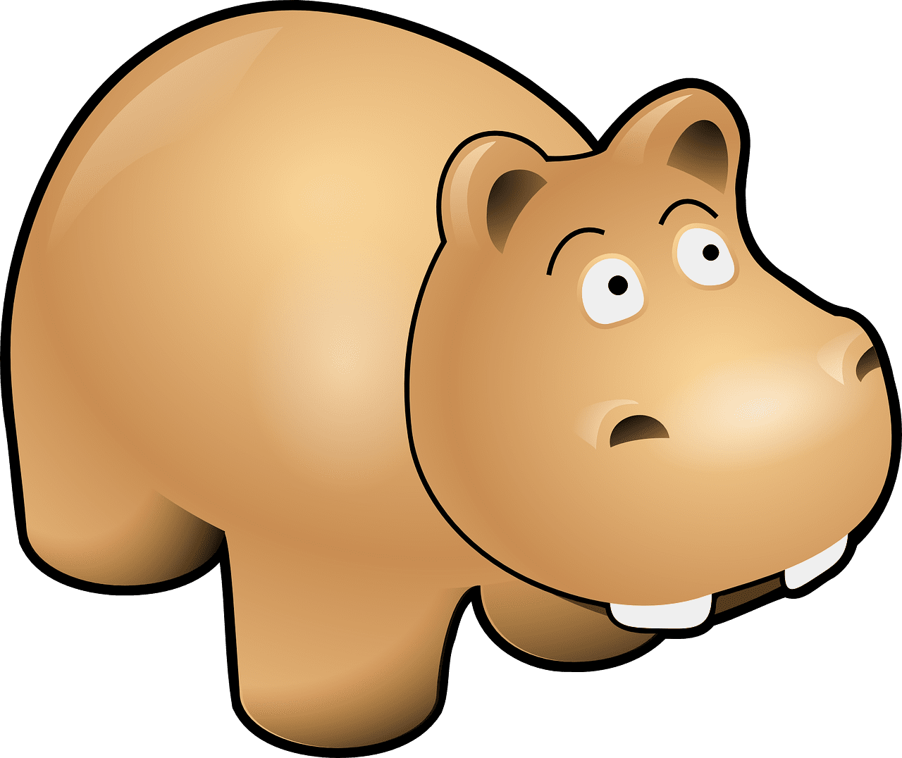 Hippopotamus hippo brown mammal vector graphic clipart
