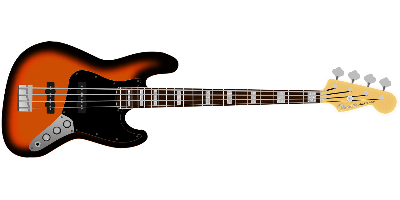 Bass guitar electric axe vector graphic clipart