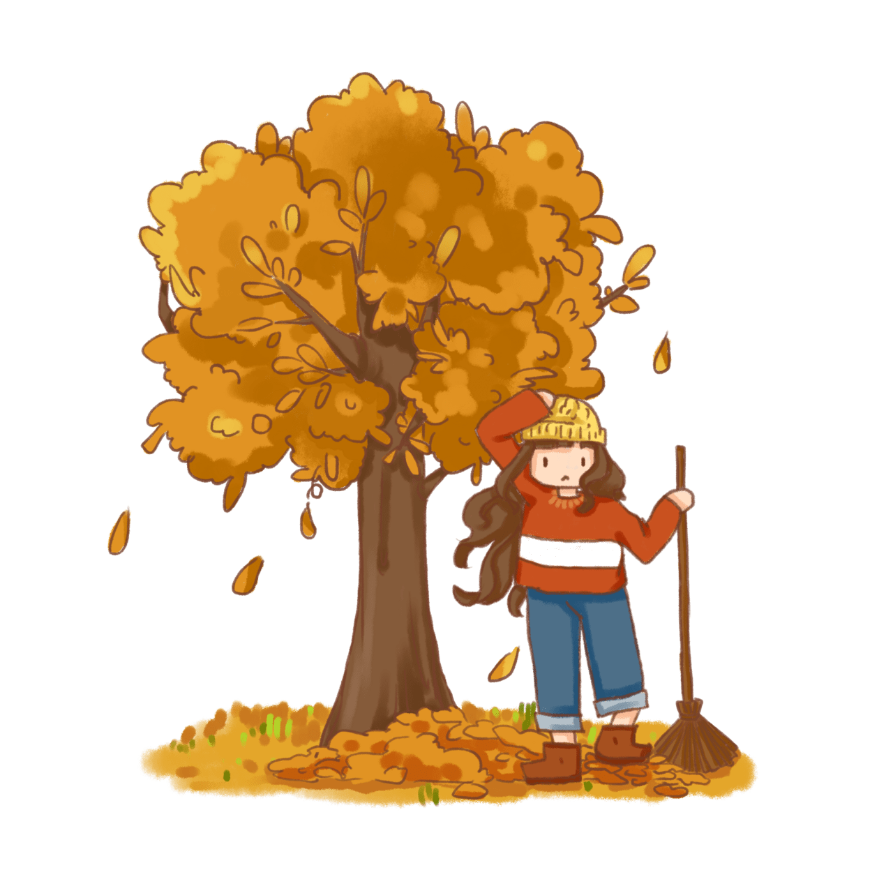 Fall tree fruit elements puno clipart image and for