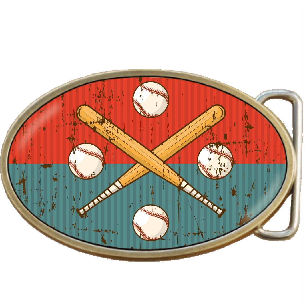 Baseball and bat bats belt buckle de clipart vector