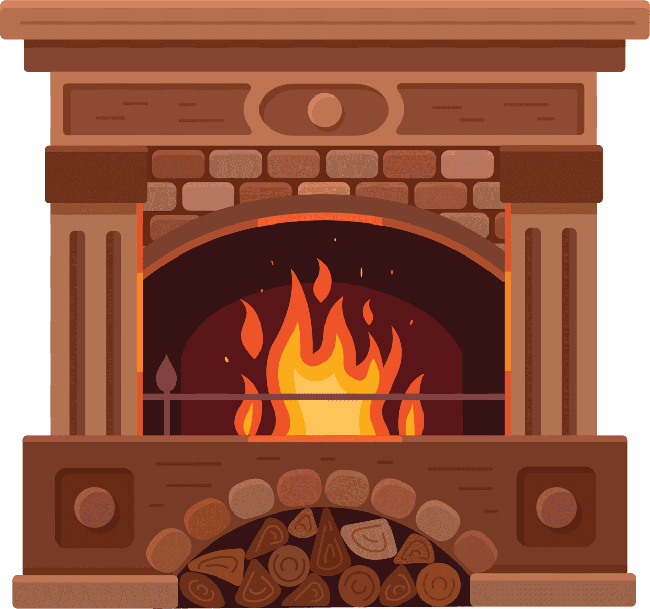 Fireplace vector clipart images