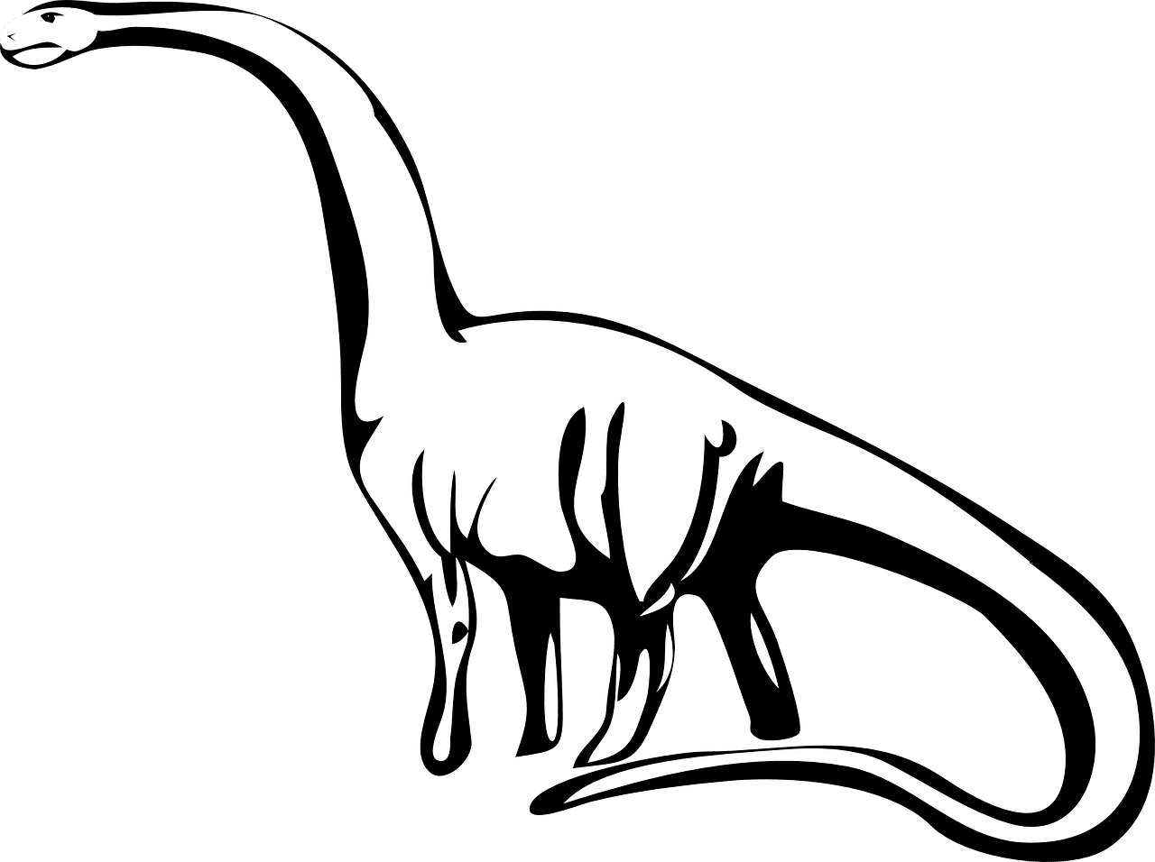 Dinosaur black and white prehistoric ancient vector graphic clipart