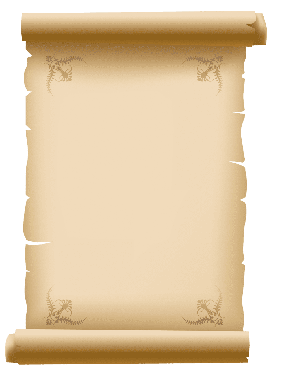 Document scrolled old decorative paper clipart picture