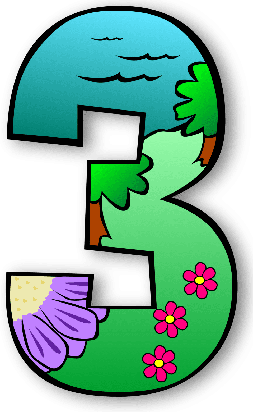 Artistic numbers clipart image creation days id