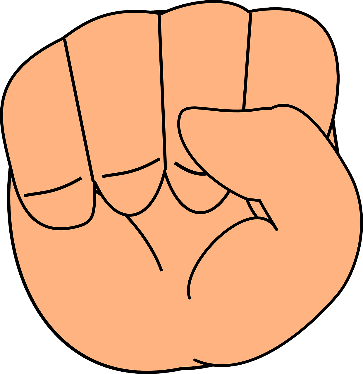 Fist hand fingers vector graphic clipart