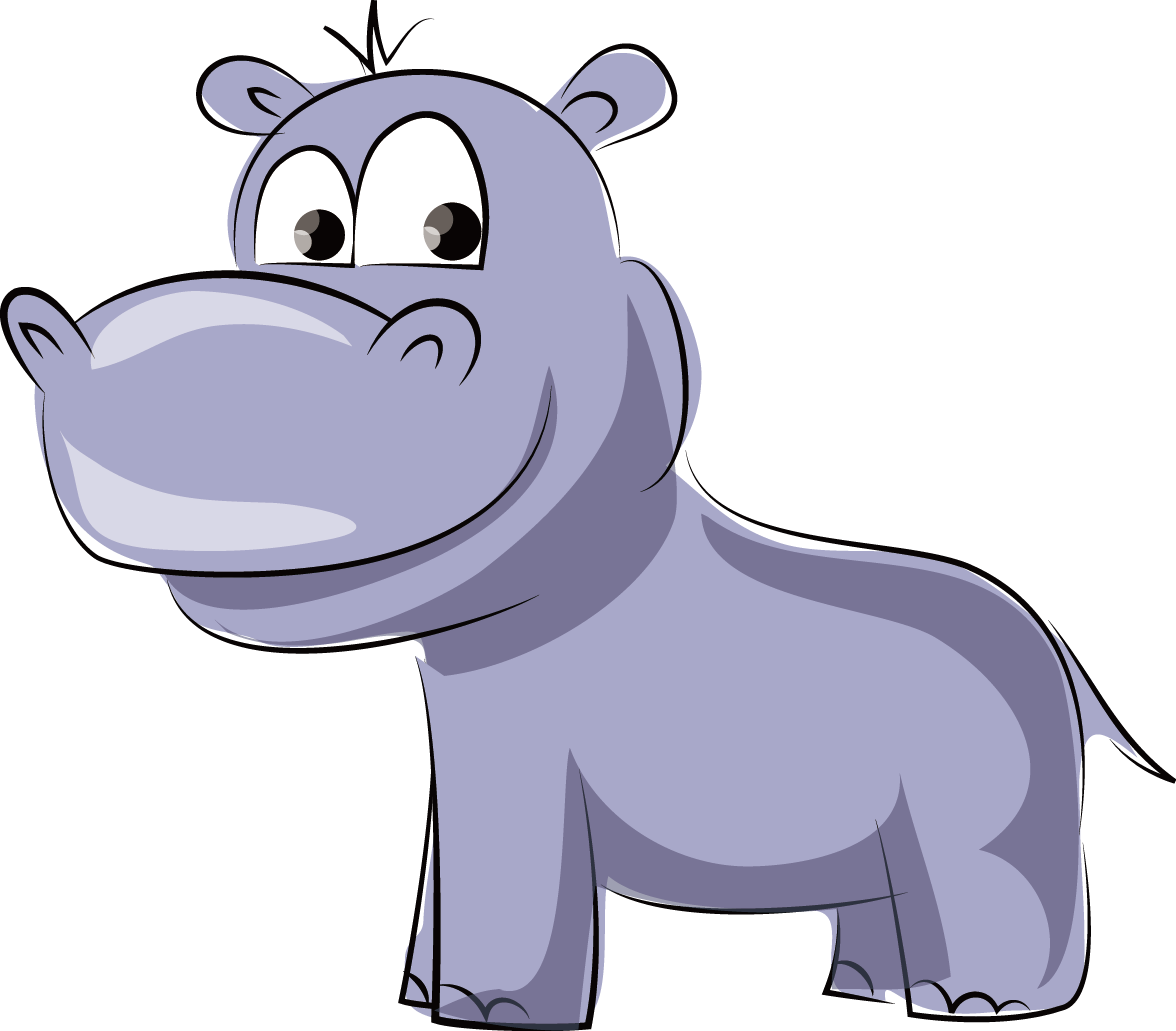 Hippopotamus cartoon hippo standing clipart photo