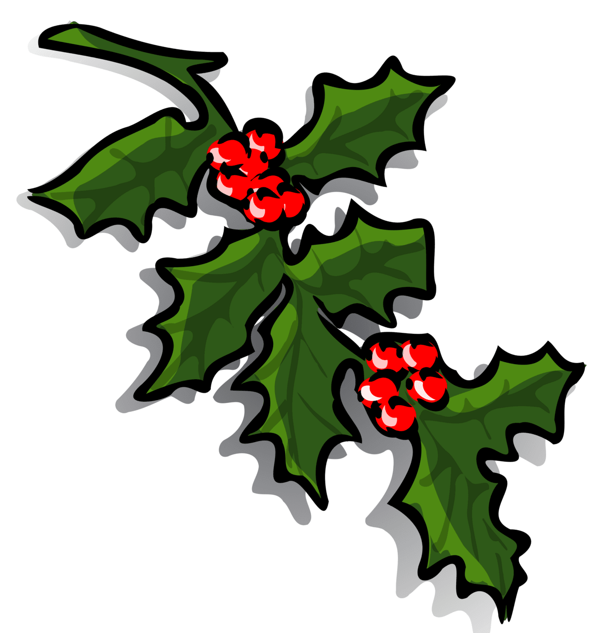 Christmas reef holly clipart transparent