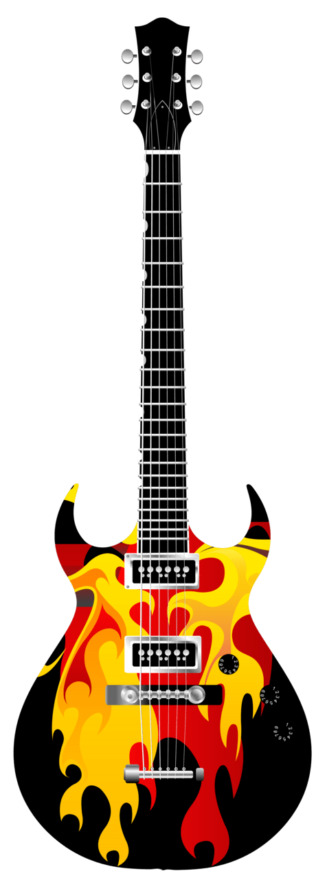 Flame electric guitar clipart best vector