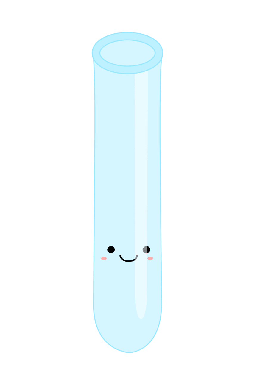 Testing kawaii test tube clipart transparent