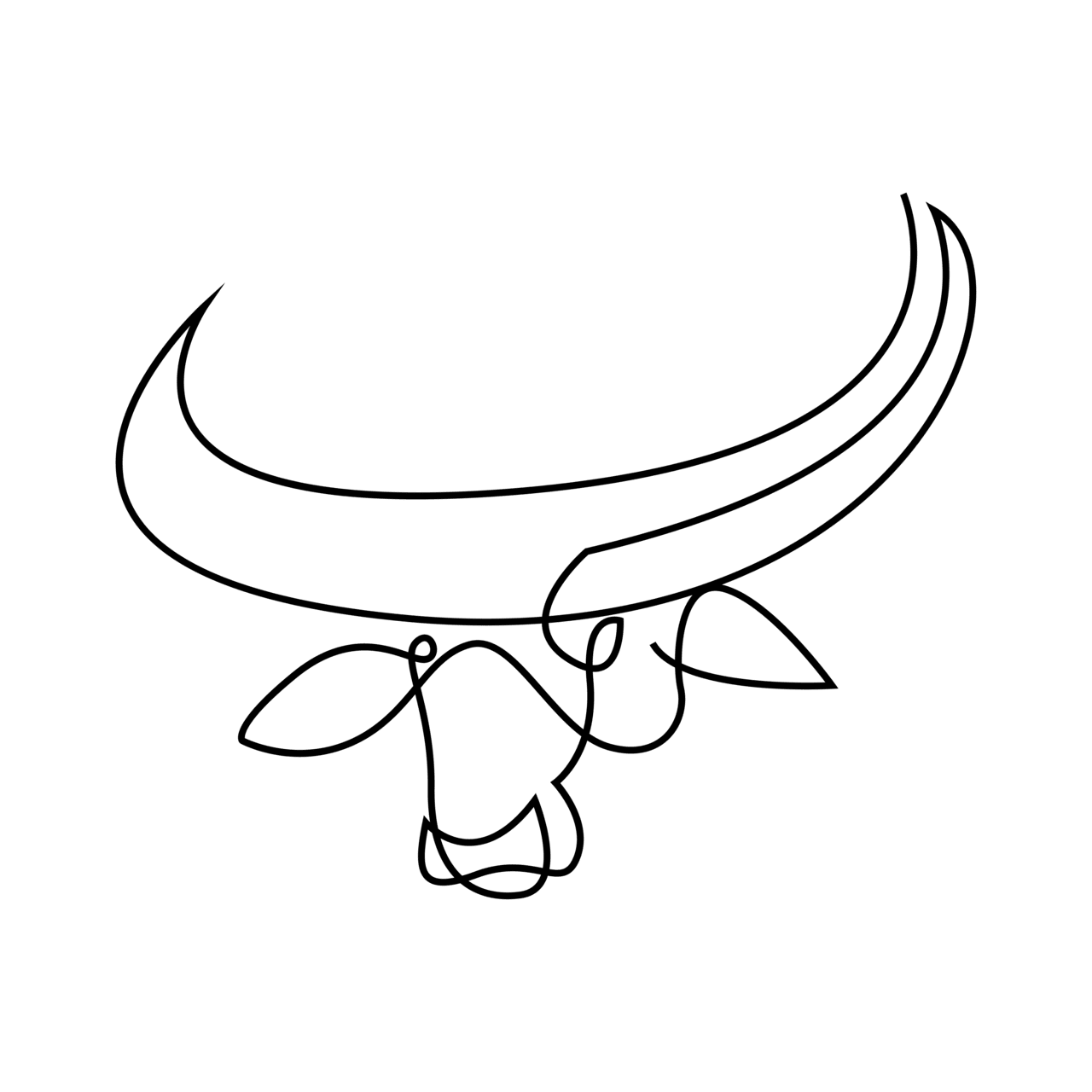 Bull seye buffalo line by addillum clipart background