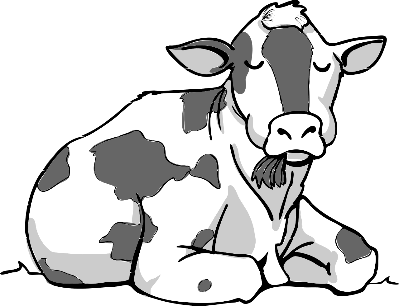 Cow black and white bw clipart background