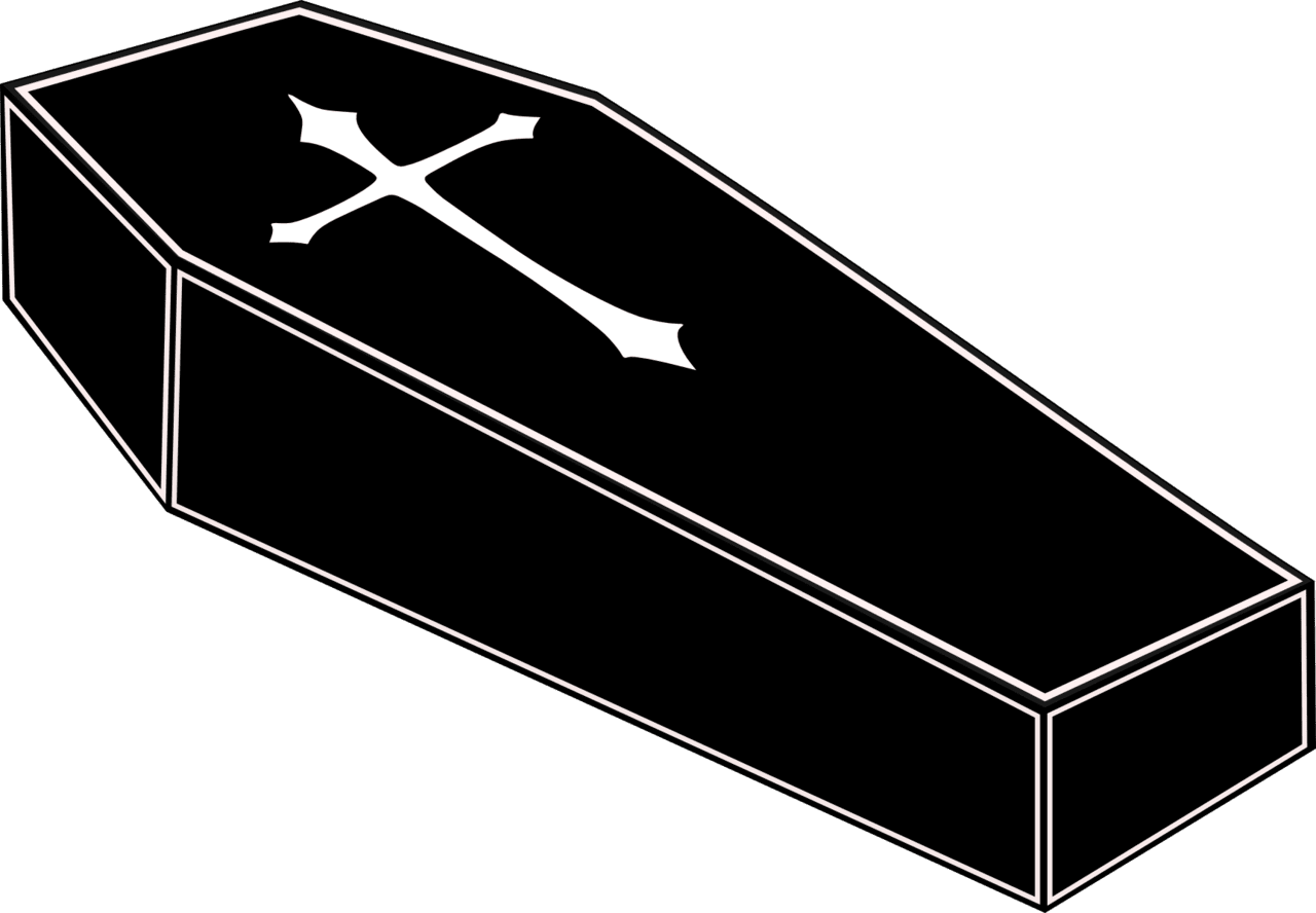 Cartoon coffin drawing image with no background clipart