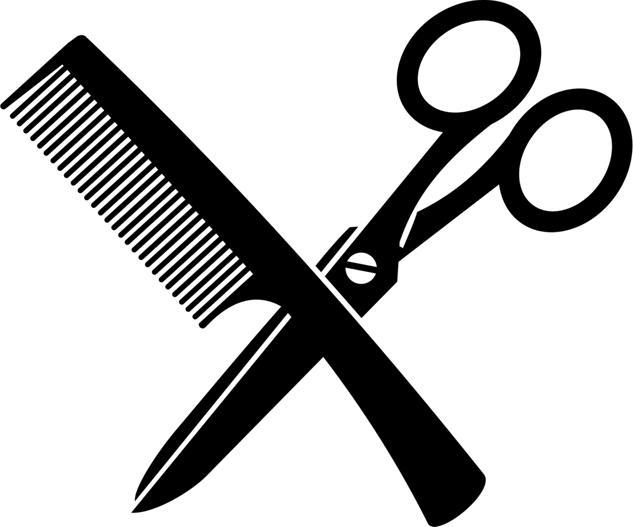 Brush hair and scissors vector clipart images