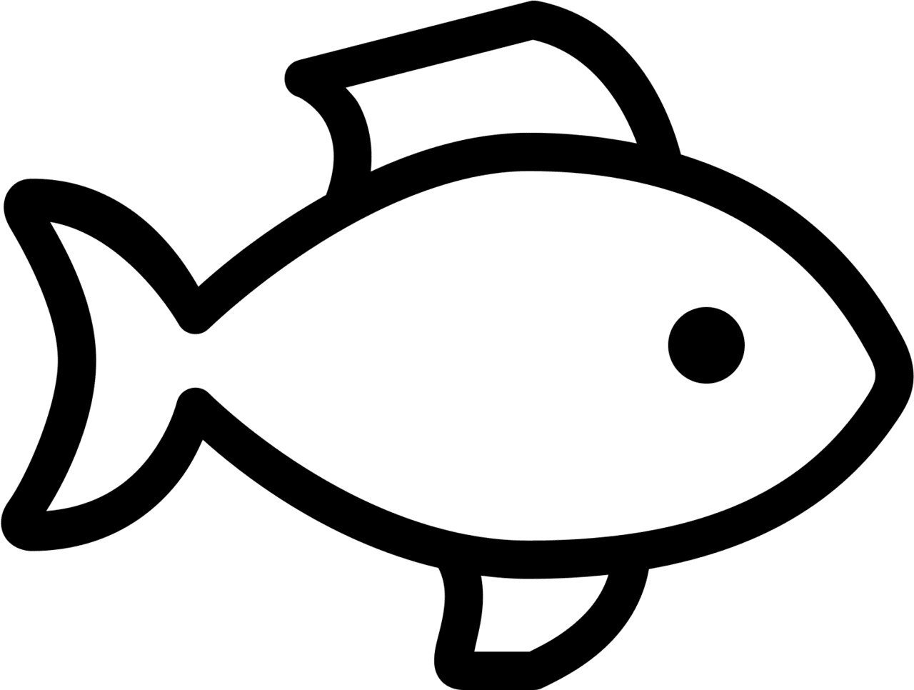 Black white fish simple and clipart free