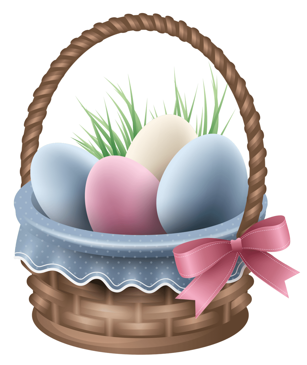 Easter basket and grass picture clipart