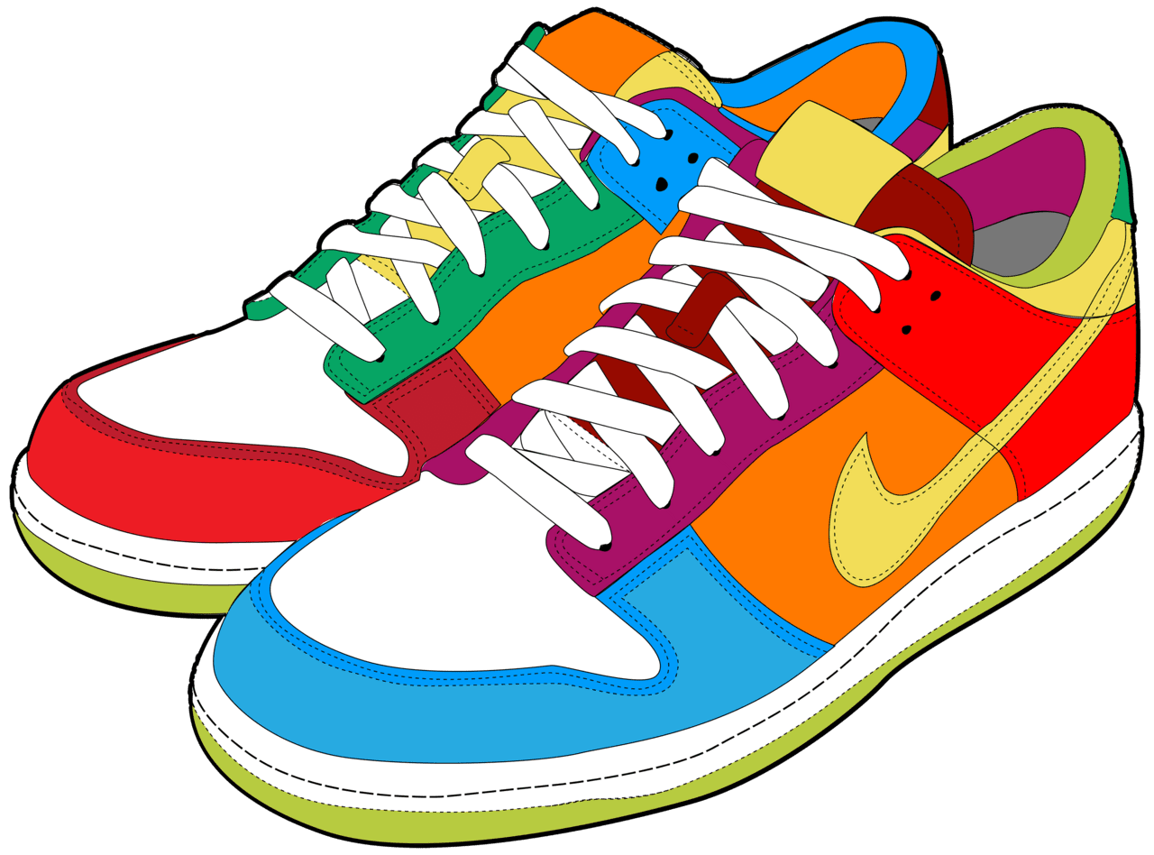 Gym shoes colorful sneakers clipart best logo