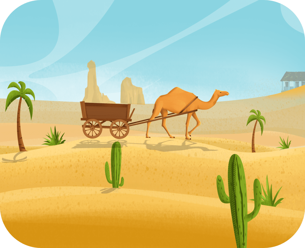 Which part of the body camel helps them survive without water in intense heat desert clipart logo