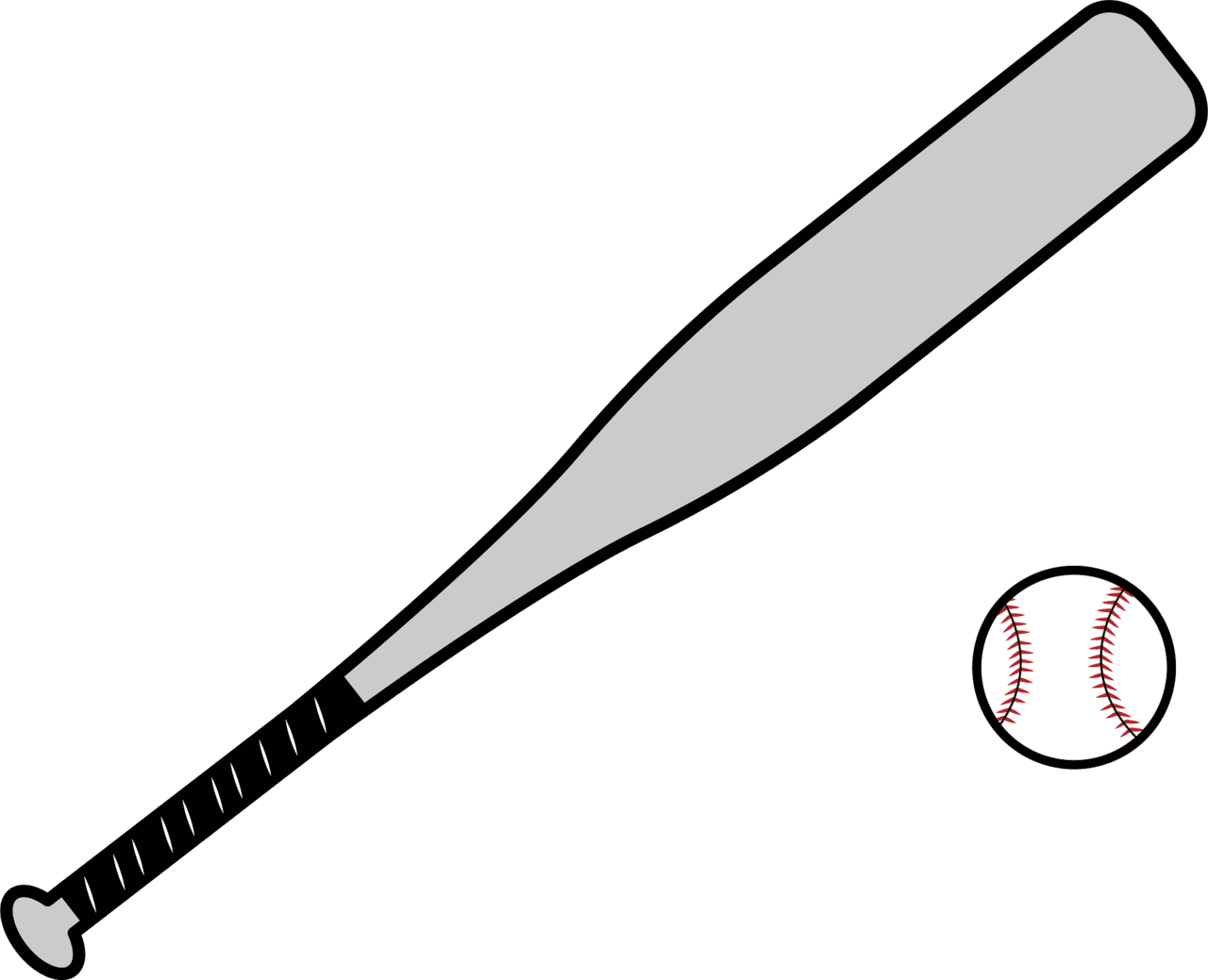 Baseball and bat ball vector clipart images 2