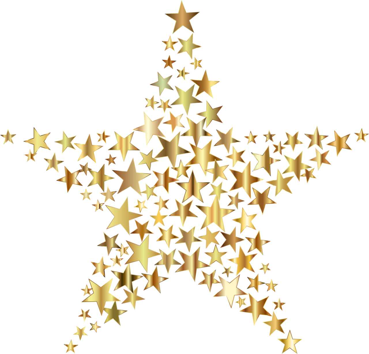 Christmas star gold fractal no background clipart