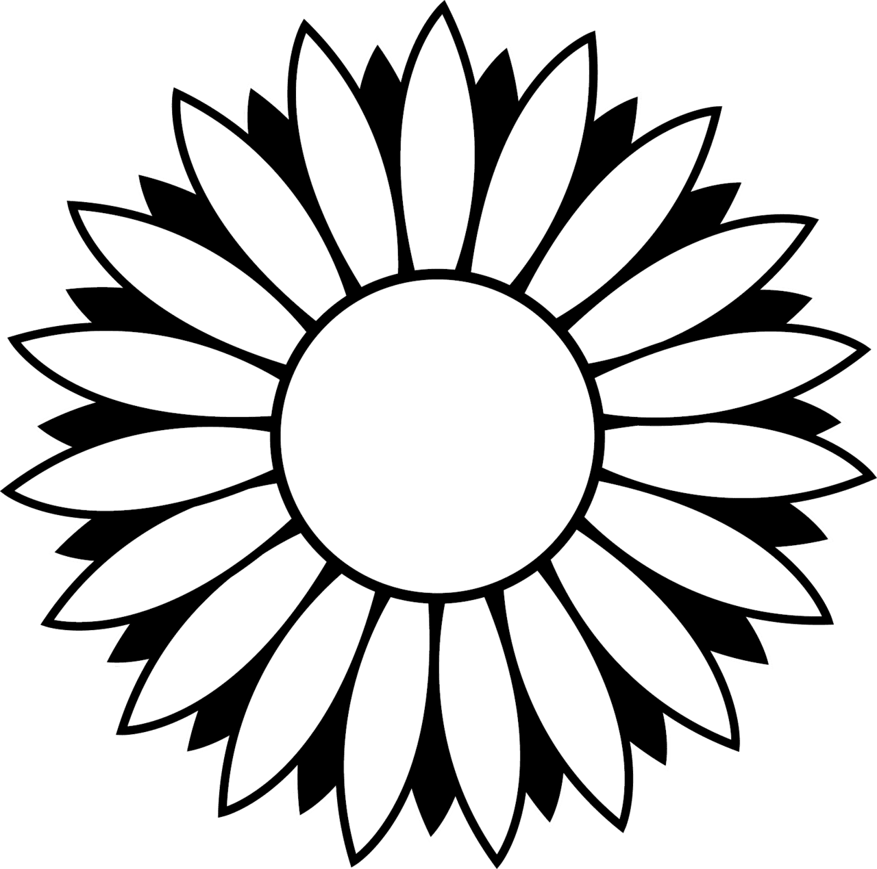 Flower outline cute daisy coloring pages to print coloringfolder clipart clip art