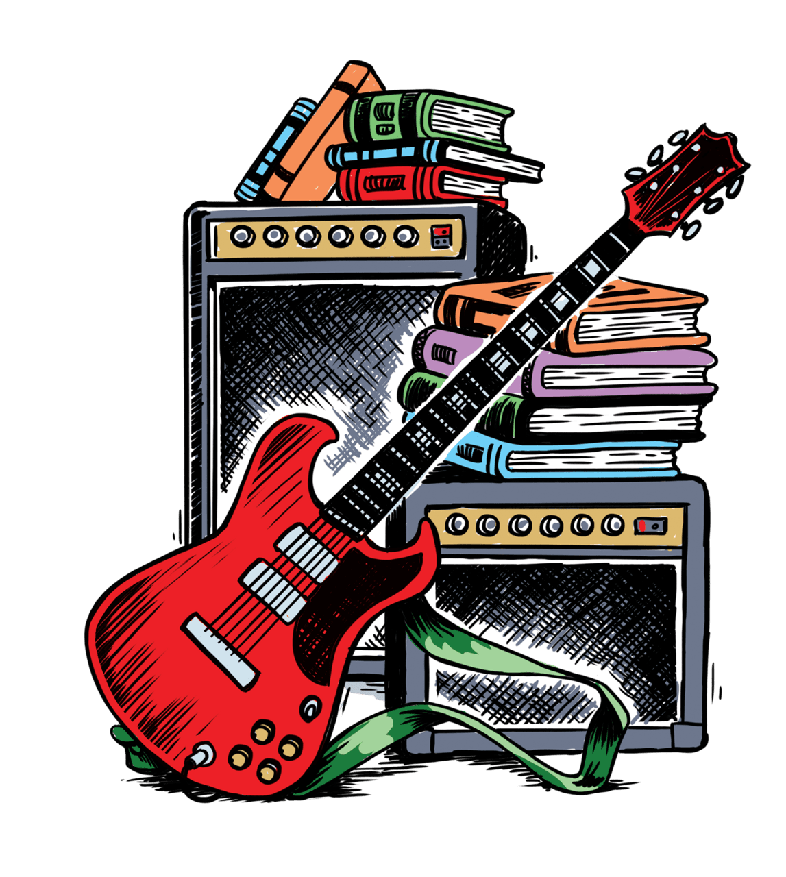 Electric guitar pin page clipart clip art 2