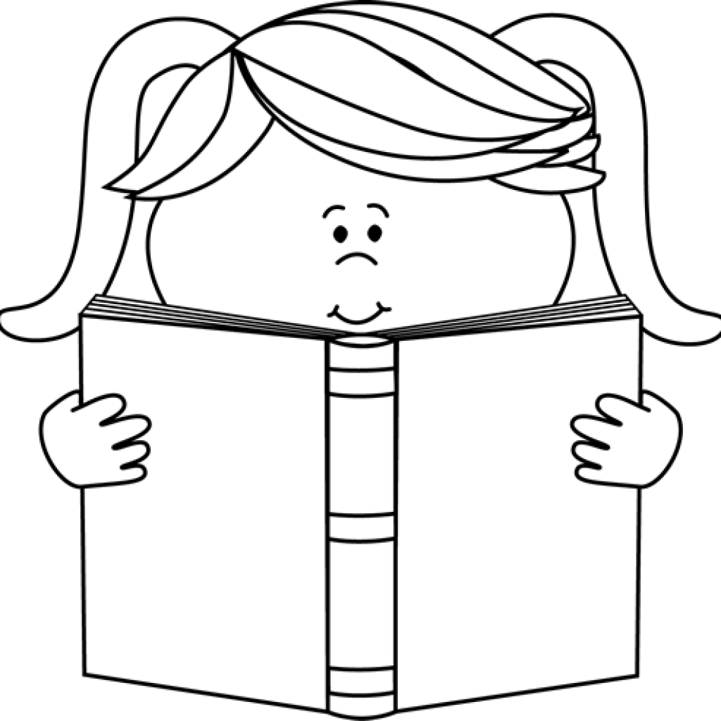 Book black and white reading snowman clipart logo