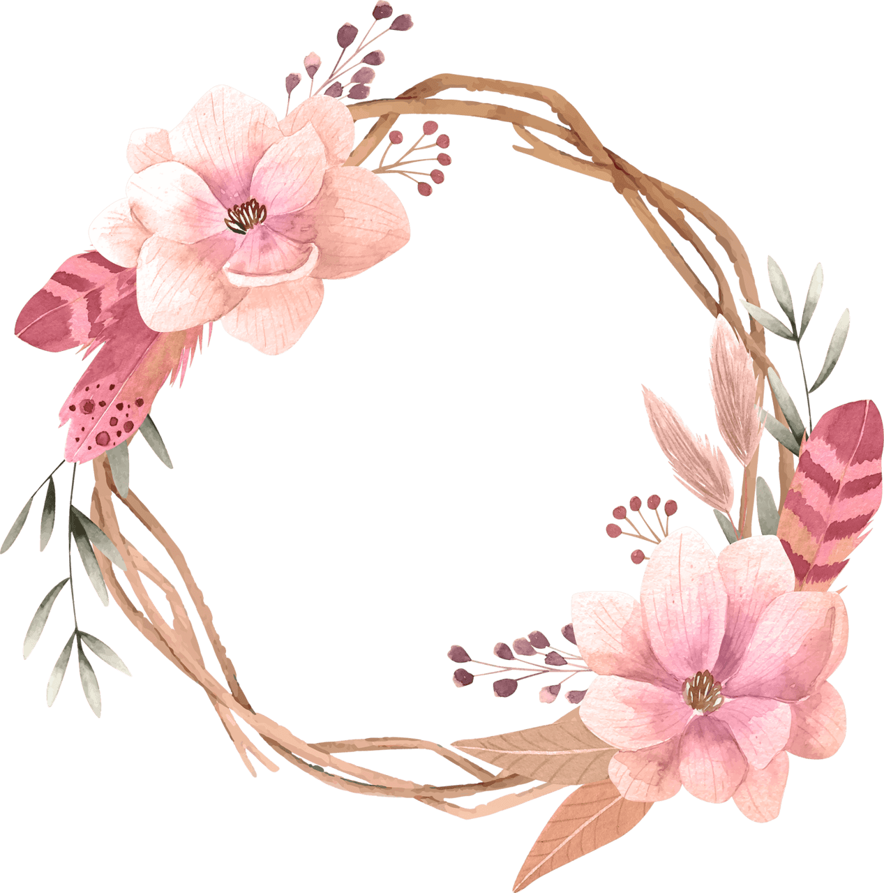 Floral border degree frames clipart picture