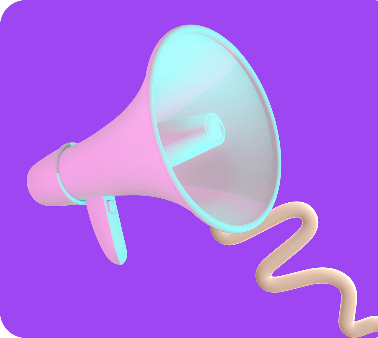 Megaphone munication announcement vector graphic clipart