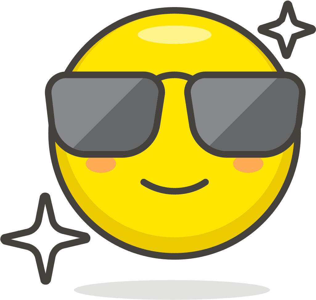 Smiling face with sunglasses clipart large size image