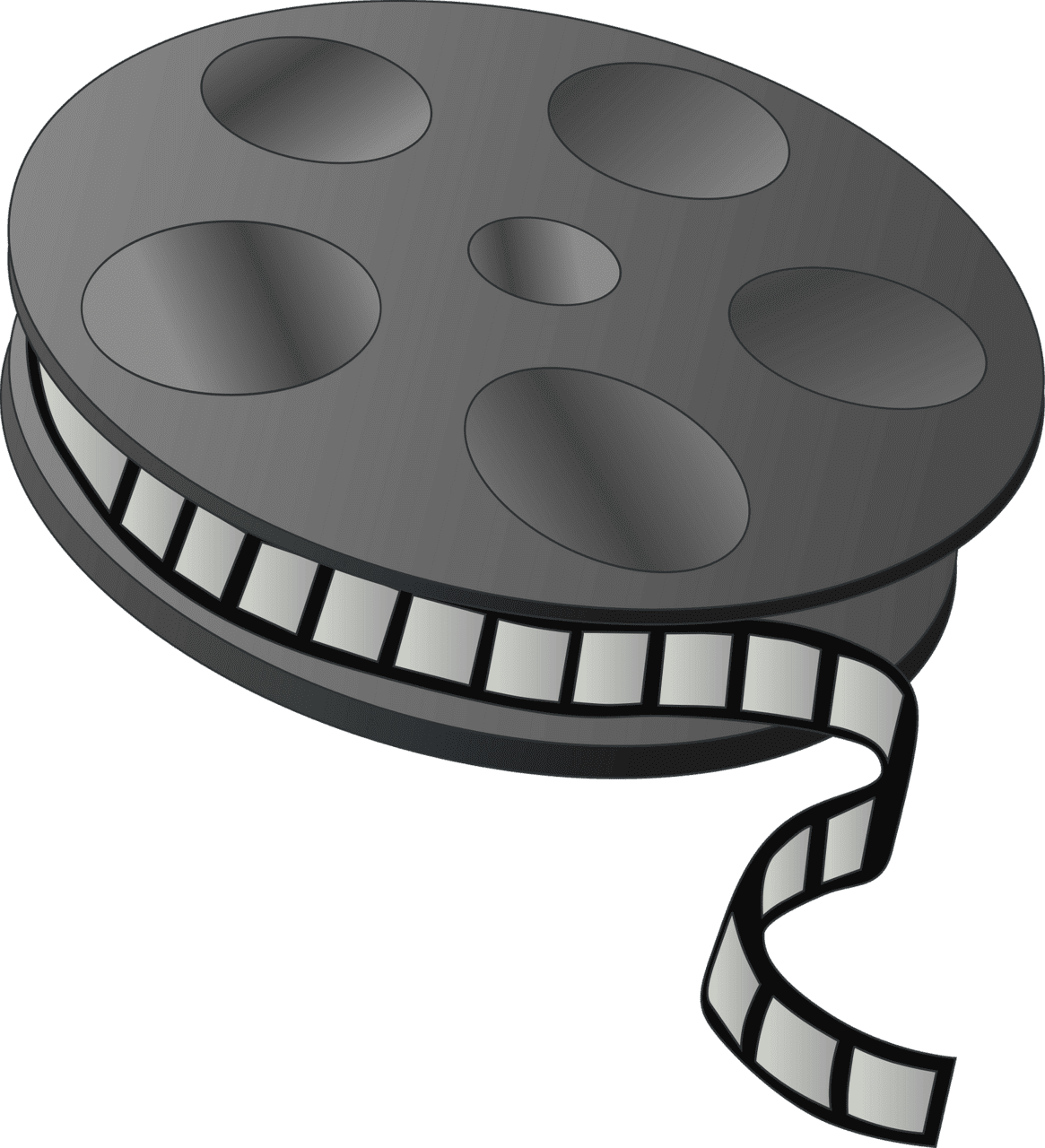 Film reel movie black and white vector clipart images