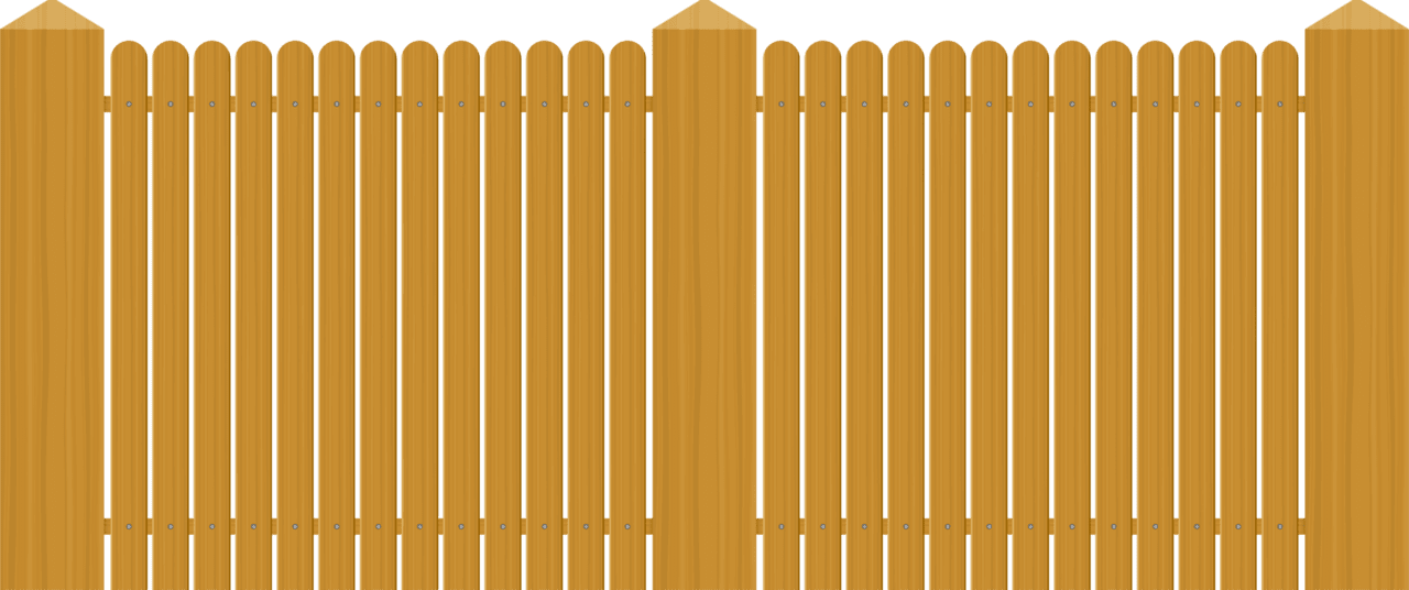 Wooden fence vector isolated white background clipart