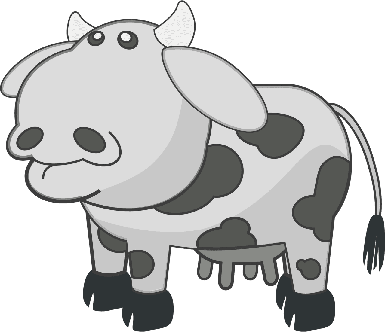 Cow black and white vector clipart images 5