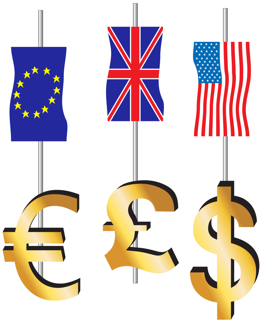 Dollar symbol euro pound signs and flags clipart best picture