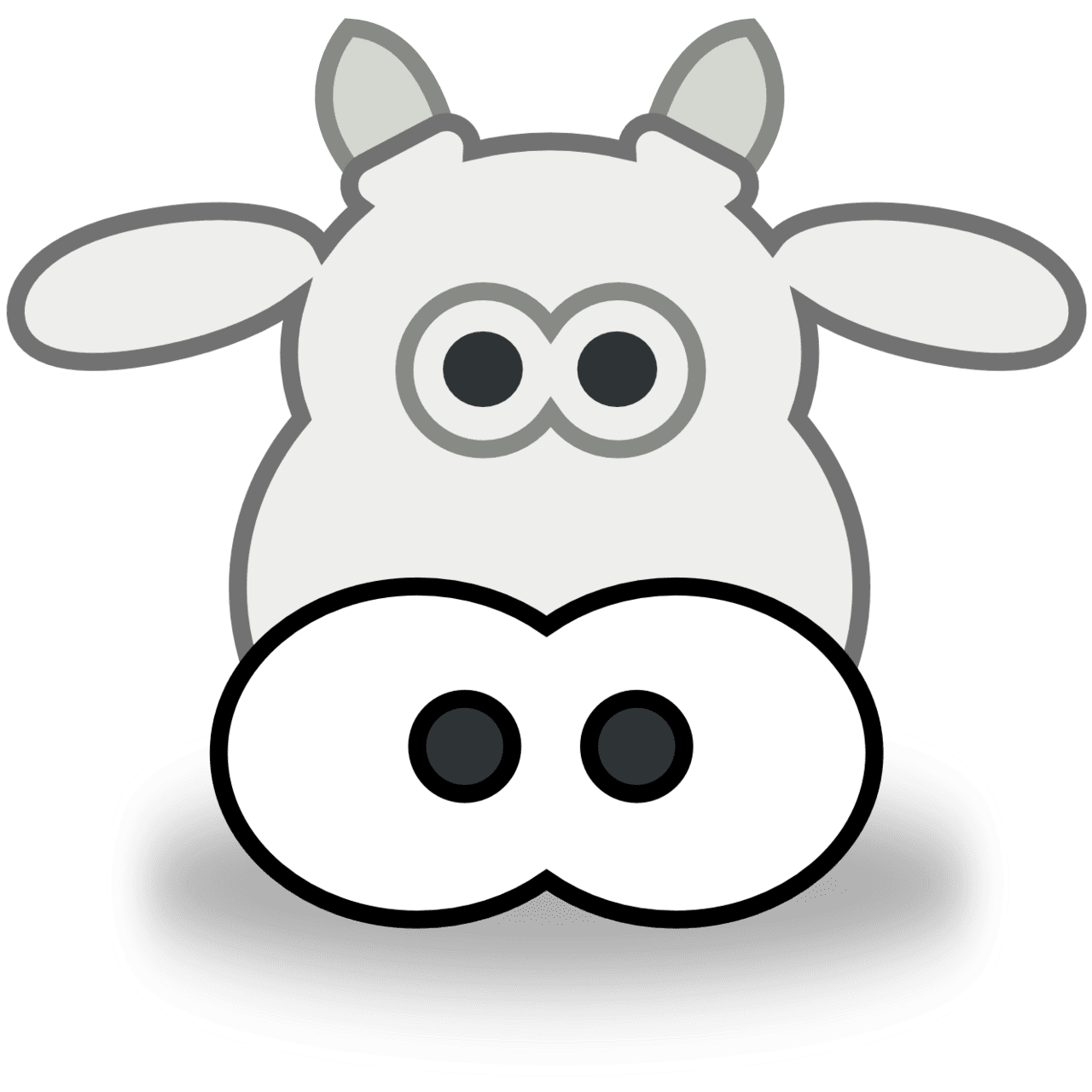 Cow black and white face images clipart